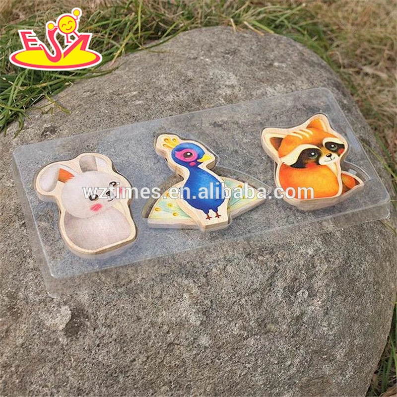 wholesale new design cartoon rabbit peacock squirrel toys wooden animal toys for toddlers W01B040