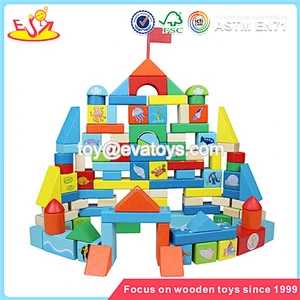 wholesale 72 digital blocks colorful wooden building blocks for baby fancy wooden digital toy W13B008