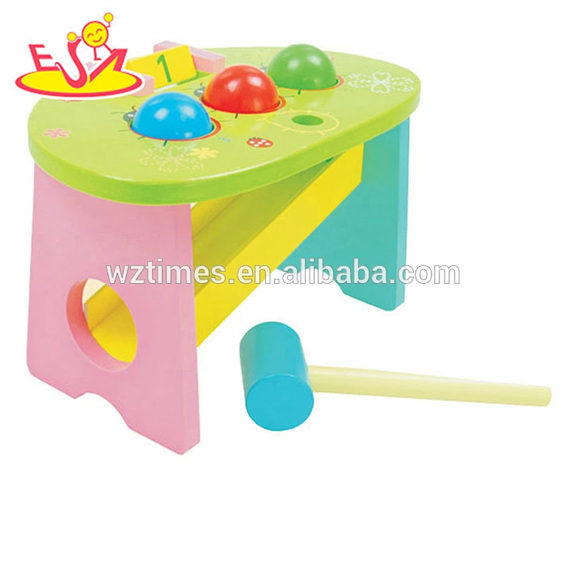 2018 top fashion educational kids wooden pounding toy for preschoolers W11G016