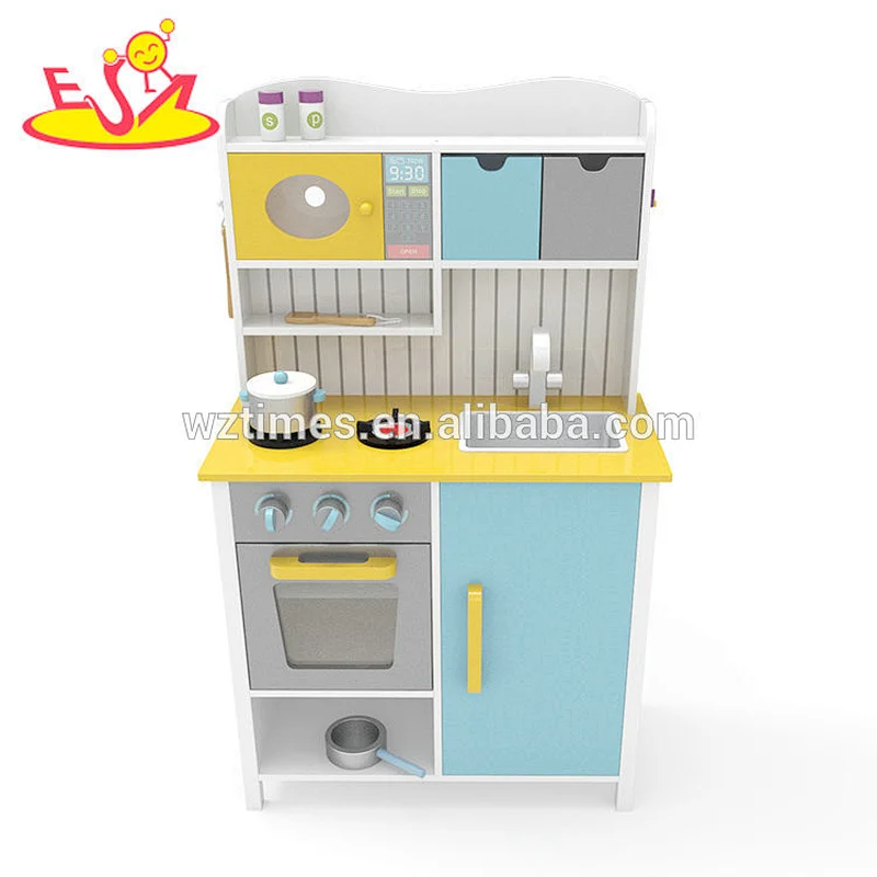 Venta al por mayor divertido juego de simulación de juegos de juguetes de madera juego moderno de cocina para niños W10C356