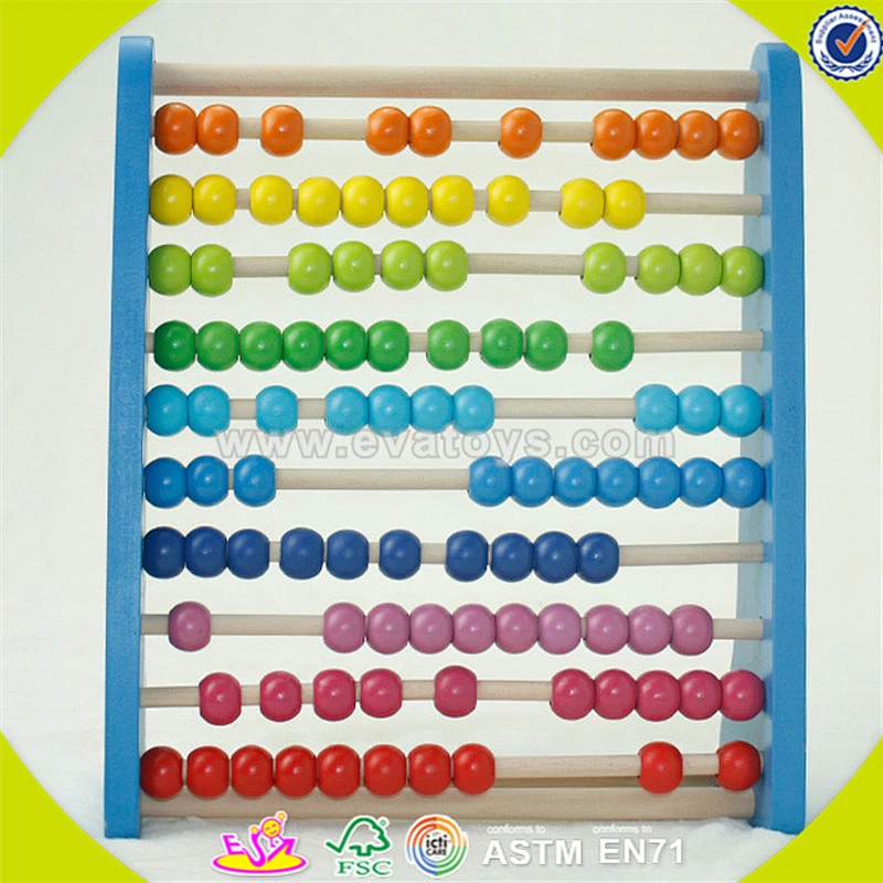 Wholesale colorful kids wooden abacus toys most popular baby educational wooden abacus toy W12A012