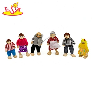 New design miniature wooden dolls house figures for kids W06D119