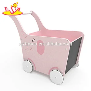 2018 Neues Original Design rosa Elefant Holzwagen für Baby W16E095