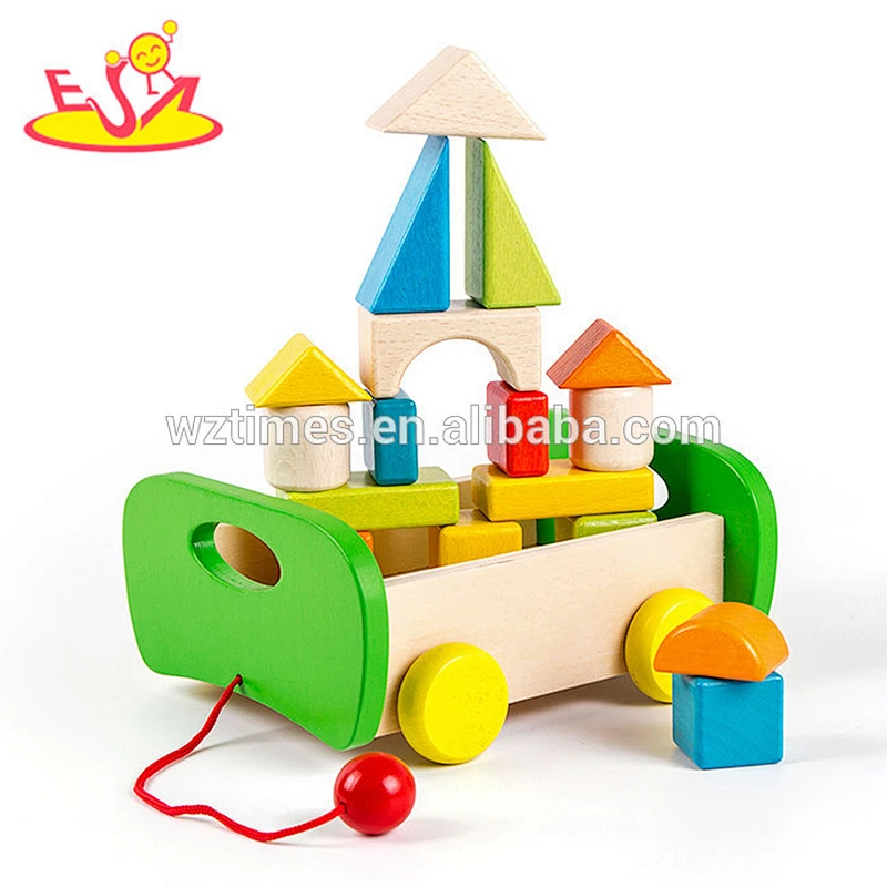 2018 Wholesale best educational wooden blocks toys preschool construct wooden blocks toys W13C034
