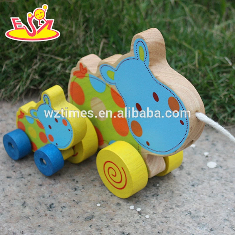 Wholesale educational wooden pull car toy new product baby wooden pull car toy W05B054