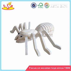 Wholesale interesting 3d wooden hippo painting toy hot sale kids hippo painting toy W03A037