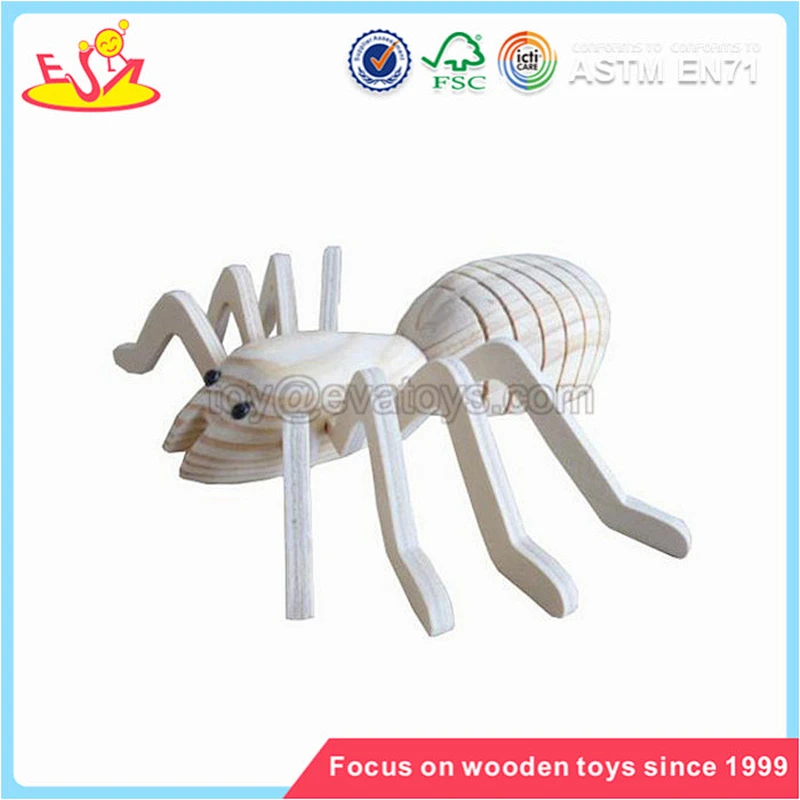 Wholesale interesting 3d wooden hippo painting toy hot sale kids hippo painting toy W03A037