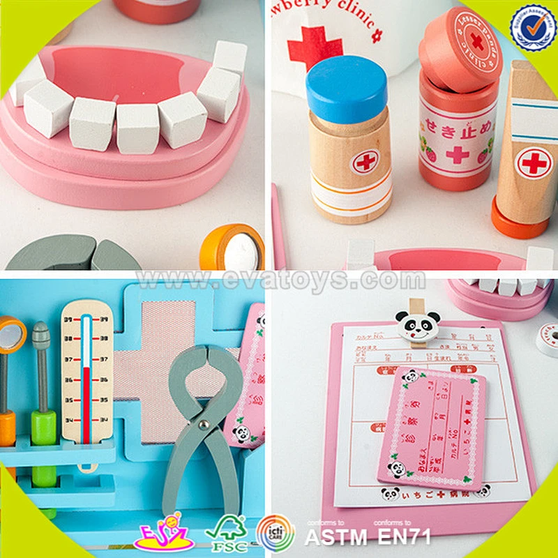 Top fashion educational kids wooden doctor toys for education W10D012