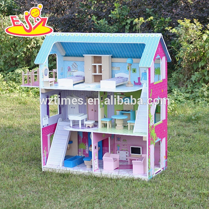 2018 Neues Design Holzpuppenhaus Kinder Holzpuppenhaus Schöne Holzpuppenhaus W06A169