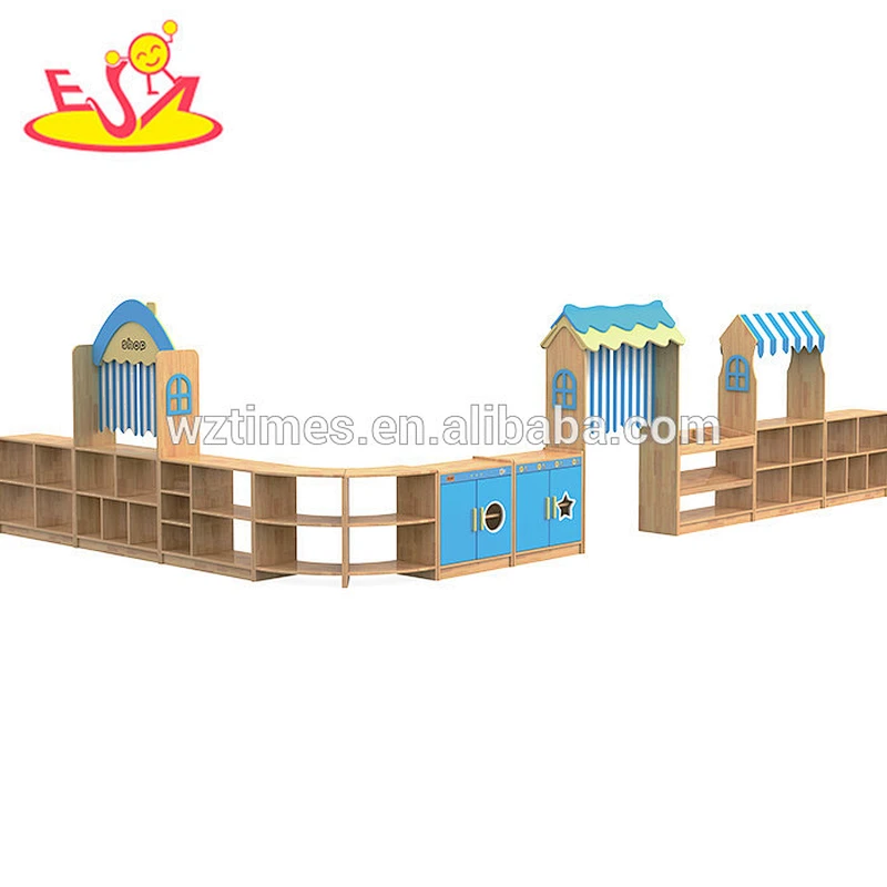 Wholesale kindergarten wooden kids toy organizer top fashion nursery school wooden kids toy organizer W08C195