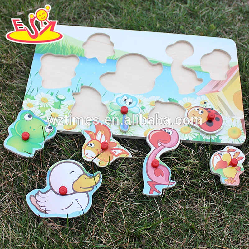 wholesale hottest sale wooden animal magnetic puzzle for children W14M092
