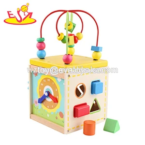 2018 Cheapest tree design wooden bead maze toy for training kids intelligent W11B182