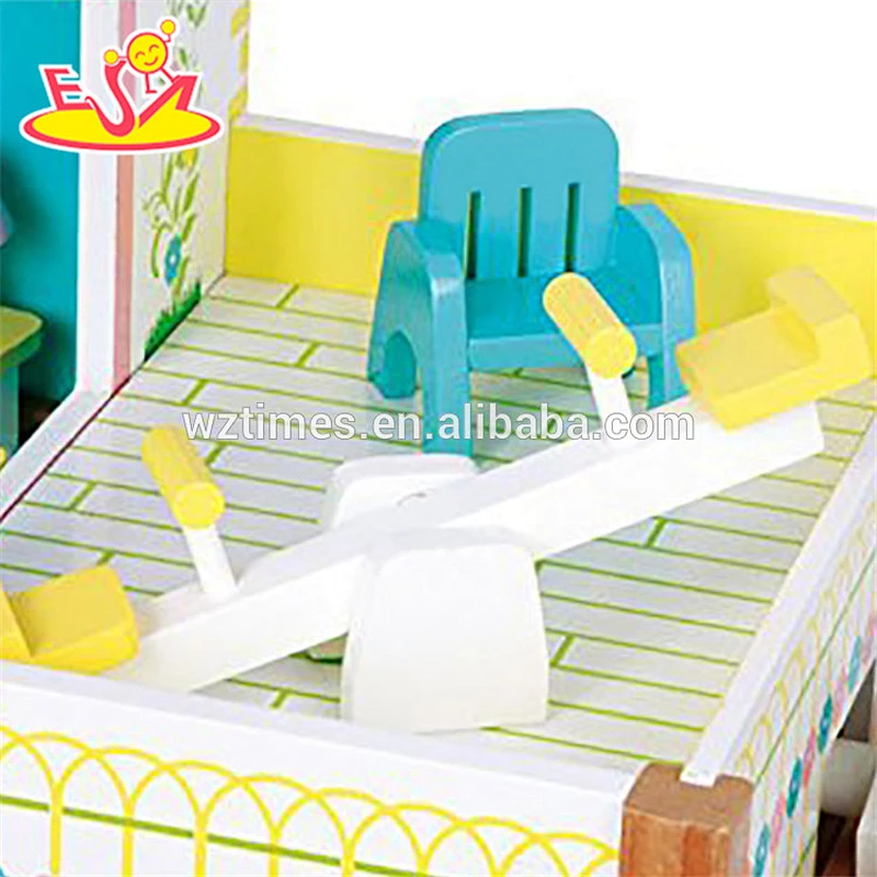 Wholesale beautiful europe style girls wooden crafted dollhouse toy W06A231