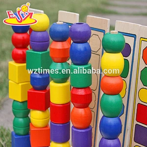 Wholesale early learning math toy wooden stacking blocks toy play fun for kis W13D074