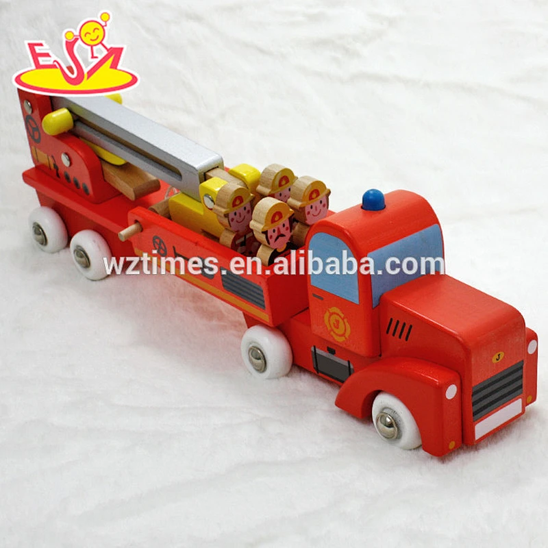 wholesale new design children wooden fire pumper for sale W04A184