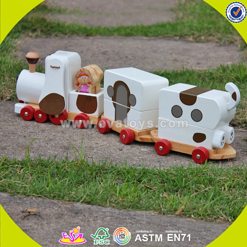 wholesale excellent wooden dog shape drag toy for children W05B090