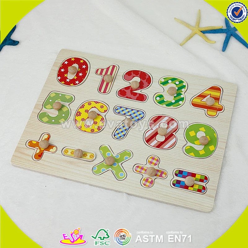 wholesale baby wooden number toy puzzle fashion kids wooden number toy puzzle children wooden number toy puzzle W14B062