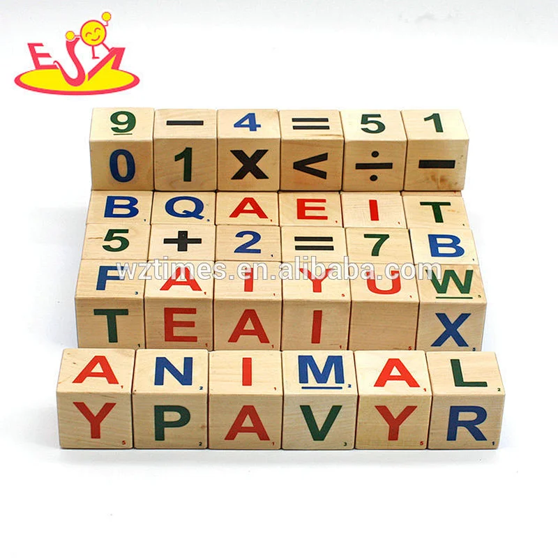 Wholesale 36 pcs educational wooden building blocks magnetic toy set for kids W13A144