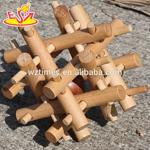Wholesale intelligence puzzle wooden brain teaser toy for kids' IQ training W11C020