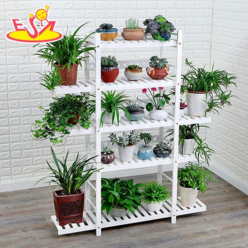 Most popular natural wood 5-layer outdoor plant display stand W08H111B