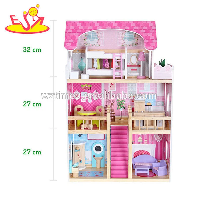 hölzernes Miniaturpuppenhaus der Großhandelsart und weisemädchen für Verkauf W06A254