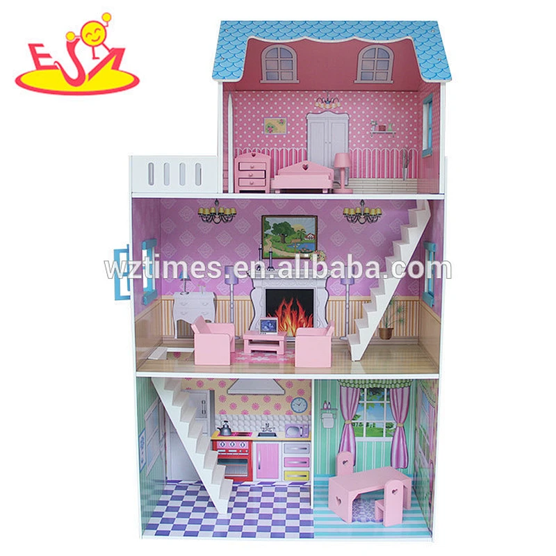 wholesale best sale kids wooden diy dollhouse miniature new fashion wooden diy dollhouse miniature W06A133