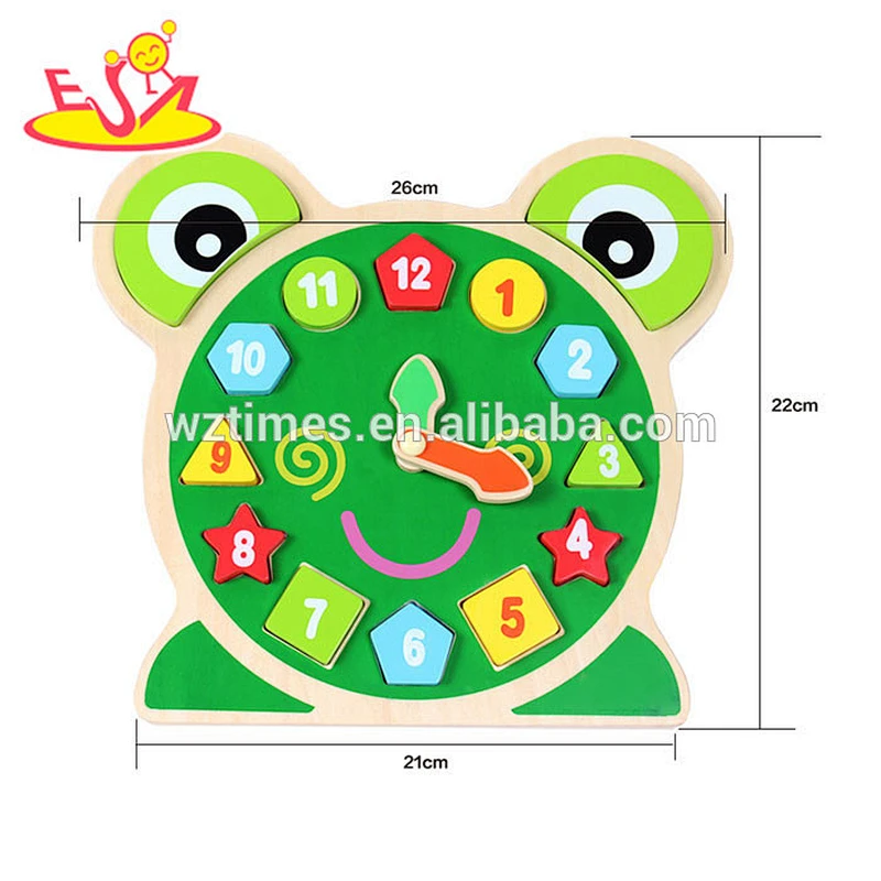 2018 wholesale baby wooden puzzle clock children mini wooden alarm clock puzzle top fashion children wooden puzzle clock W14K004