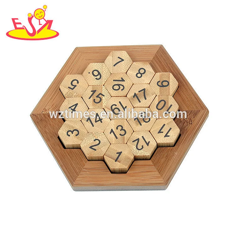 Wholesale vintage style wooden square sudoku toy for skill training W11C046