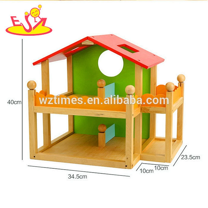 2018 wholesale kids wooden dollhouse toy funny baby wooden dollhouse toy popular children wooden dollhouse toy W06A120