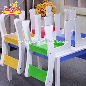 Wholesale creative customize children wooden table and 4 chairs as home W08G240
