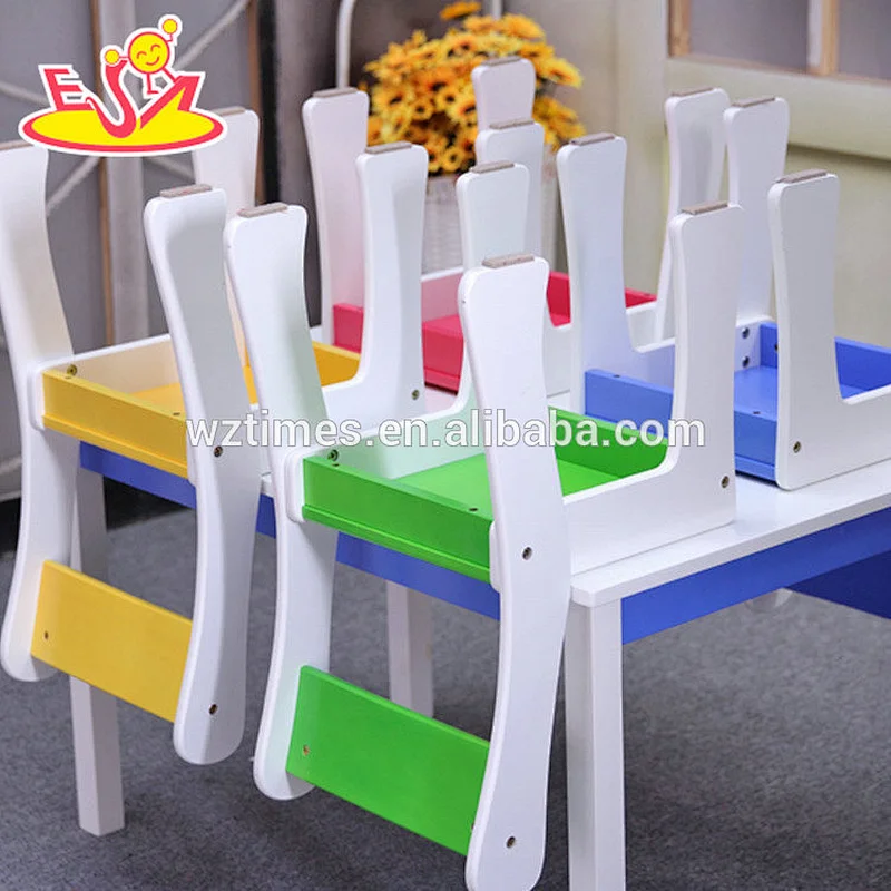 Wholesale creative customize children wooden table and 4 chairs as home W08G240