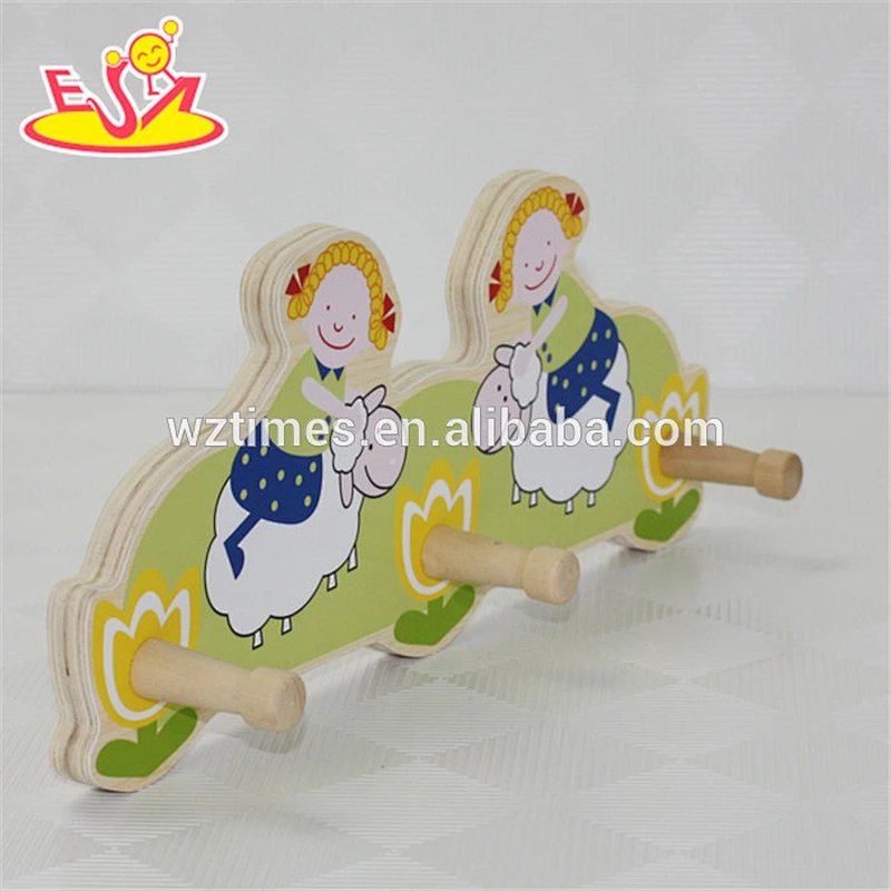 wholesale practical fashionable wooden baby clothes hook for sale W09B044