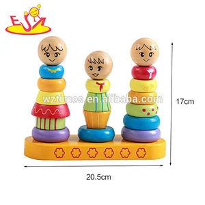 2018 Großhandel Früherziehung Puzzle Spielzeug aus Holz Stapeln Spielzeug für Kinder W13D175