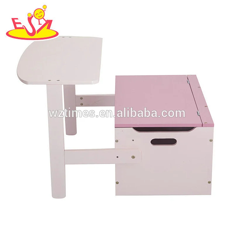 2018 New design nursery children wooden toy organizer with storage bin W08C267