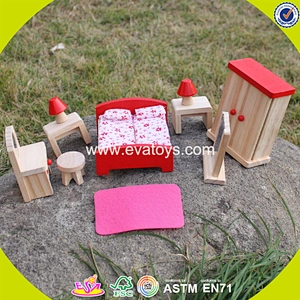 New design mini wooden toy house furniture for dollhouse W06B053
