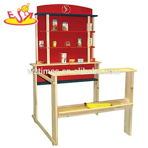 Wholesale play house wonderful wooden grocery stand toy for baby role play W10A048