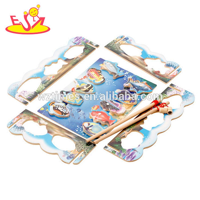 2018 New products baby wooden fishing games funny kids wooden fishing games best children wooden fishing games W01A190