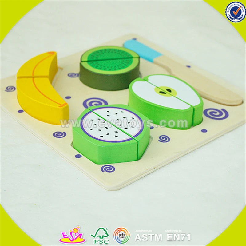 Wholesale children funny wooden fruits toy best gift for kids wooden cutting fruits toy W10B091A