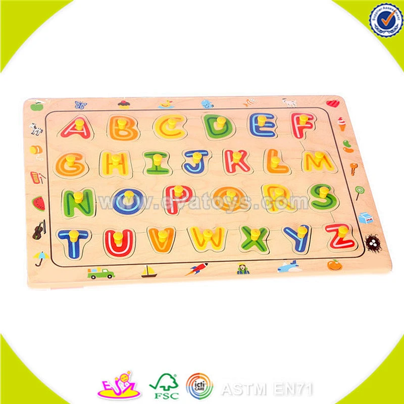 wholesale alphabet puzzle wooden educational toys for kids W14B048