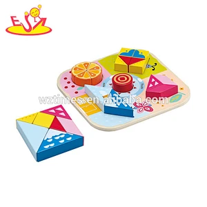 Wholesale colorful wooden stacking blocks toy beautiful toddler wooden stacking blocks toy W13E001