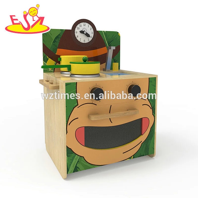 2018 Nuevo diseño original mono de madera colorido juego de cocina para niños juego para fingir W10C381