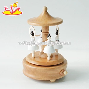 Wholesale beautiful wooden craft music box toy for children gifts W07B057