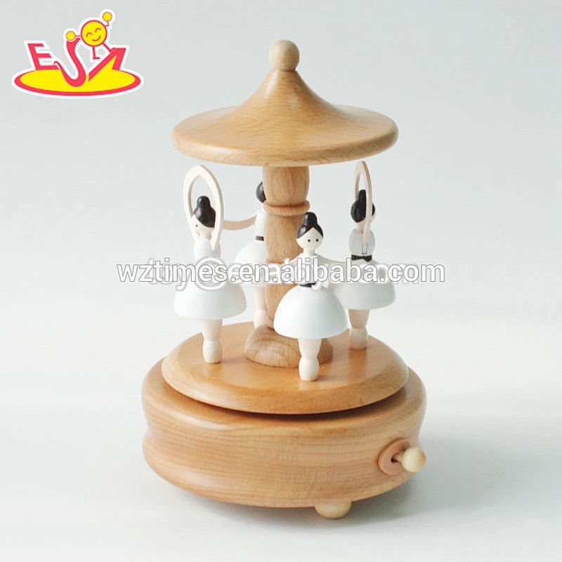 Wholesale beautiful wooden craft music box toy for children gifts W07B057