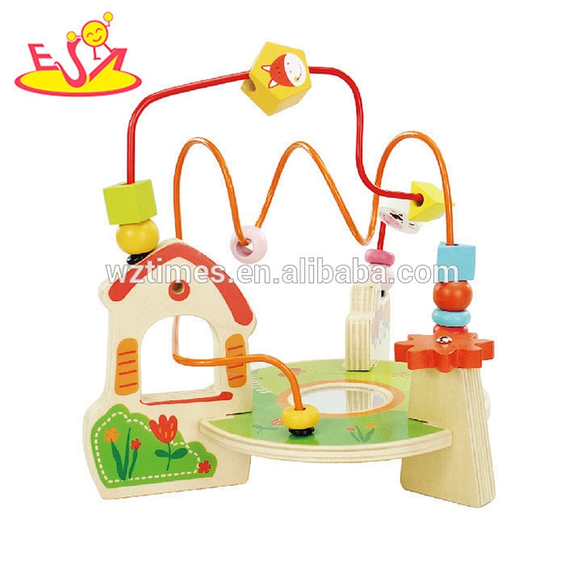 Hölzernes Schnur des Spielzeugs des Großhandelsgeschenkkornspielzeugs 3d für Kinder W11B102