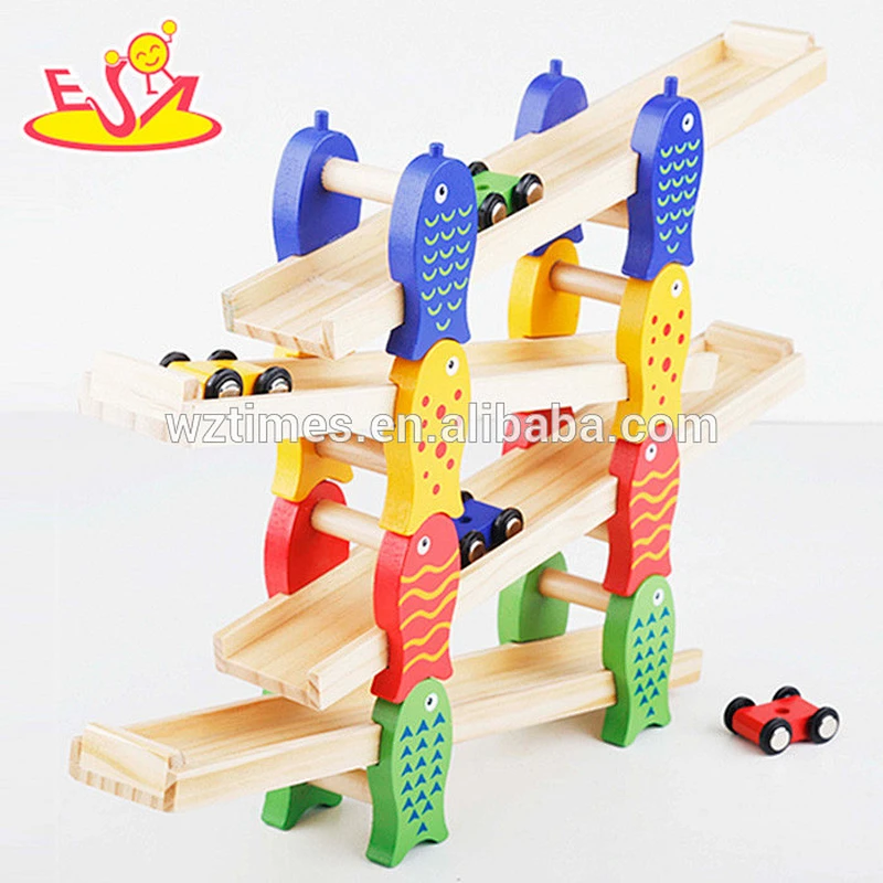 wholesale new fashion baby wooden car slide most popular children wooden car slide W04E029
