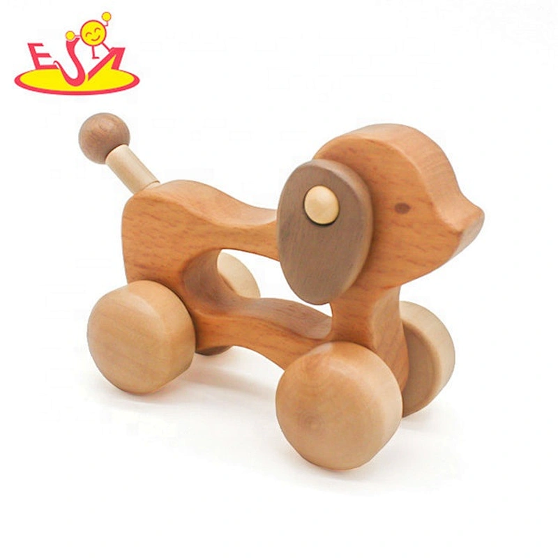 Top fashion educational wooden mini pull back cars for children W04A391