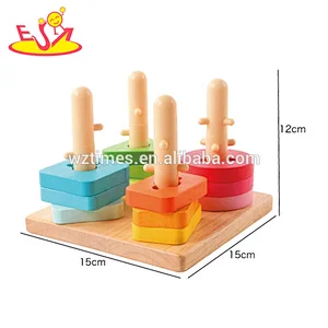 Educational geometry wooden kids blocks with different shape W13D155