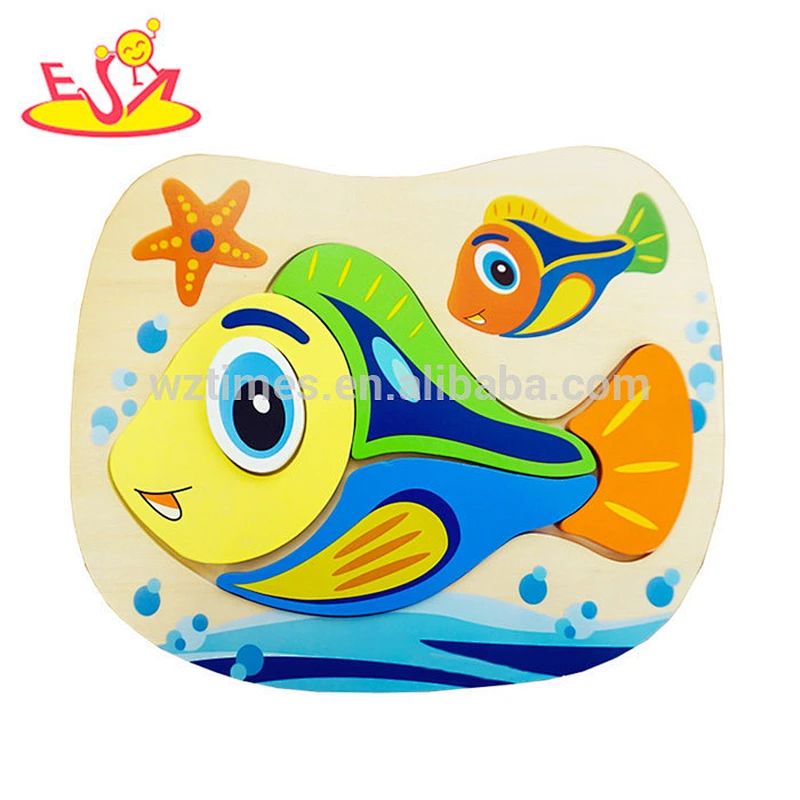 wholesale cheap colorful wooden 3d animal puzzles for children W14D066