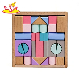 2019 Top sale 35 pieces educational wooden building sets for kids W13A173