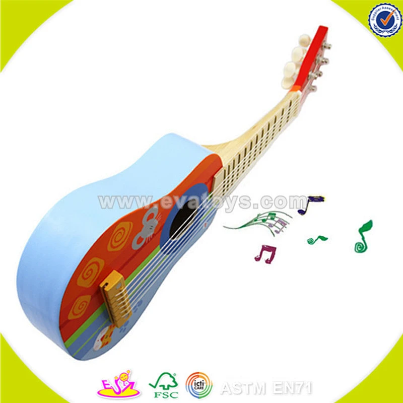 Hottest mini guitar toy wooden toy mini guitar for children music instrument wooden guitar toy W07H033